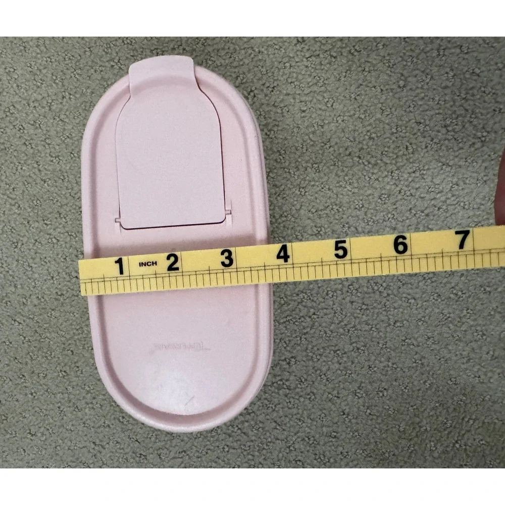 TUPPERWARE Vtg 1980's 5 Piece Set Pink Frosted Clear Pantry Storage Containers